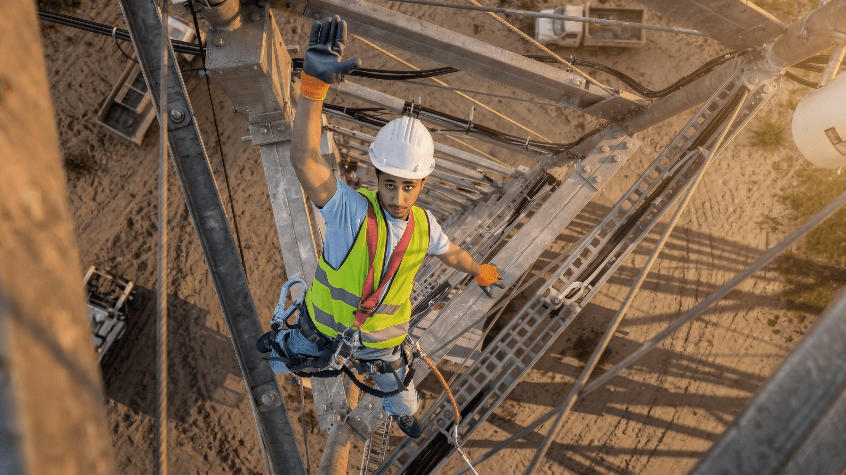 GeniProcess safety campaign worker at height